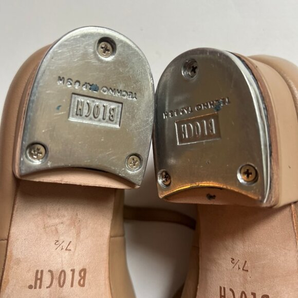 Bloch Ladies Tap- On Tan Leather MaryJane Tap soes size 71/2 - Picture 10 of 12